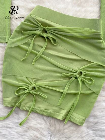Long Sleeve Mesh Party Wear - Image 5