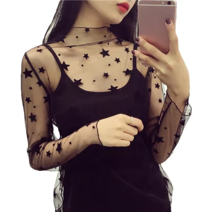 Elegant Patterned Transparent Top - Image 5